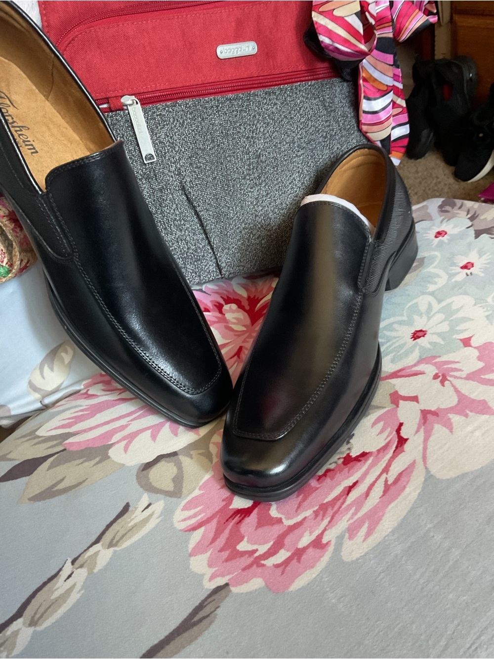 Florsheim Black Slip-On Leather Loafers